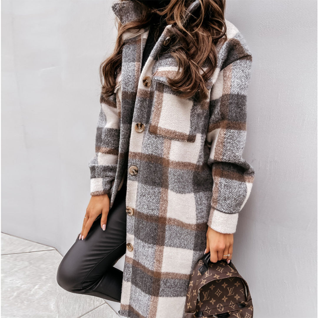 Women's Plaid Shacket UK – Oversized Chest Pockets | The Idris | Huna