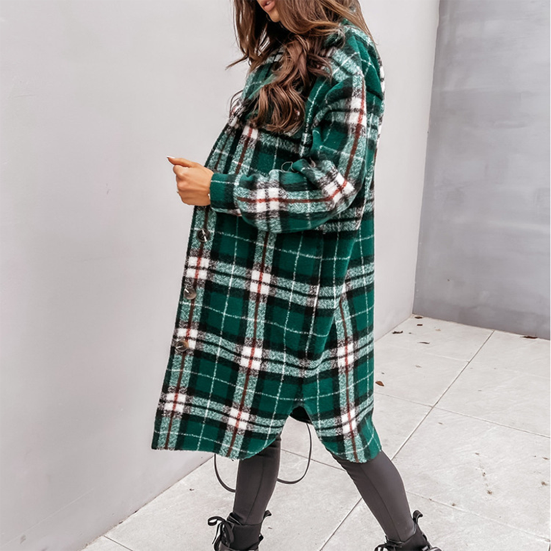 Women's Plaid Shacket UK – Oversized Chest Pockets | The Idris | Huna