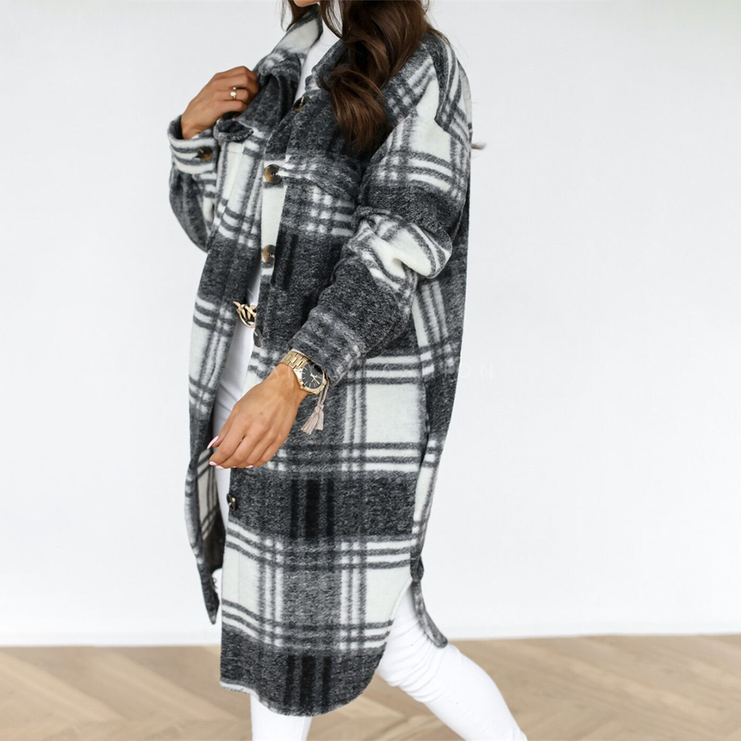 Women's Plaid Shacket UK – Oversized Chest Pockets | The Idris | Huna