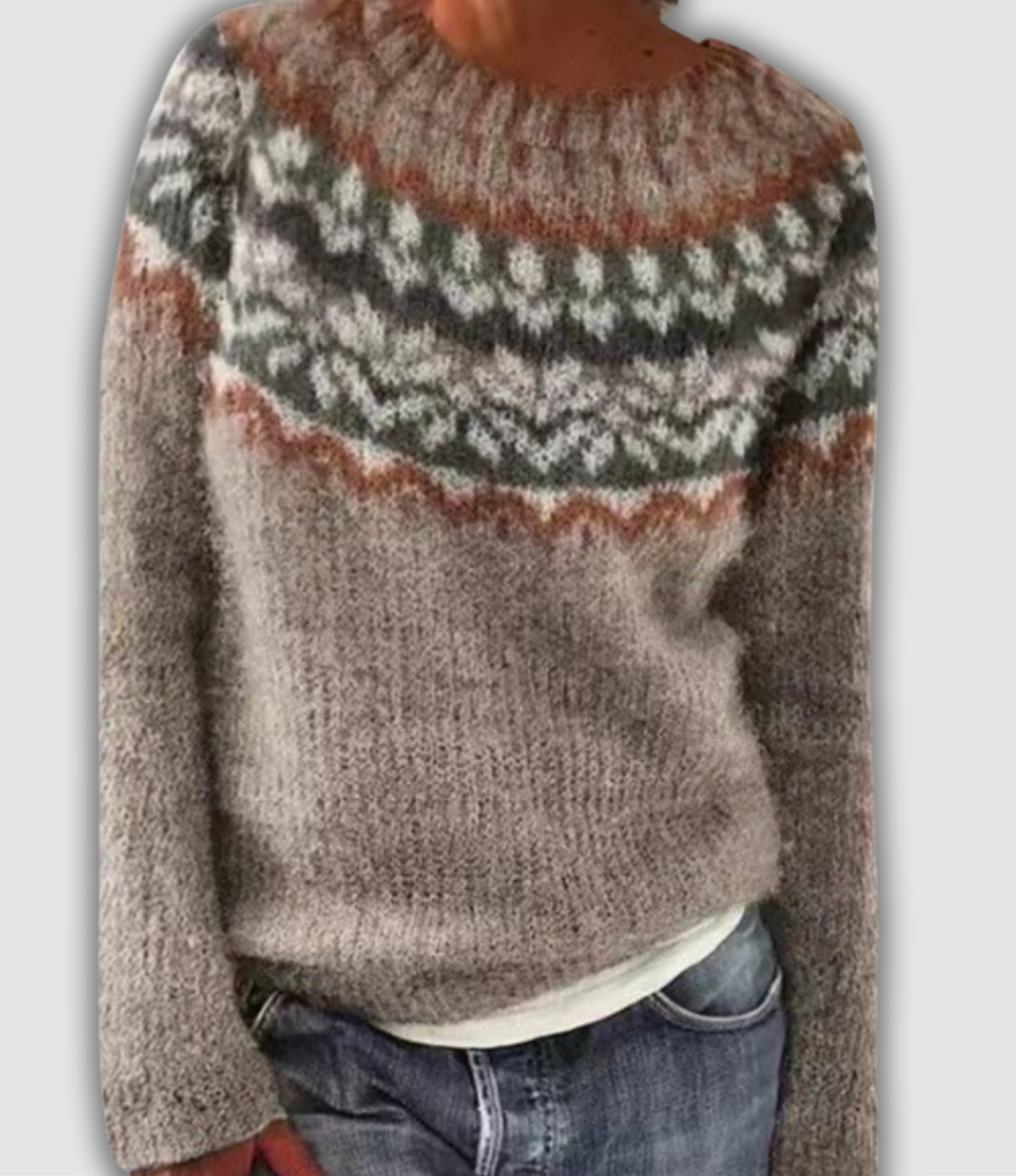 Women's Oversized Sweater UK – Patterned Knit Warm | The Aveline | Huna