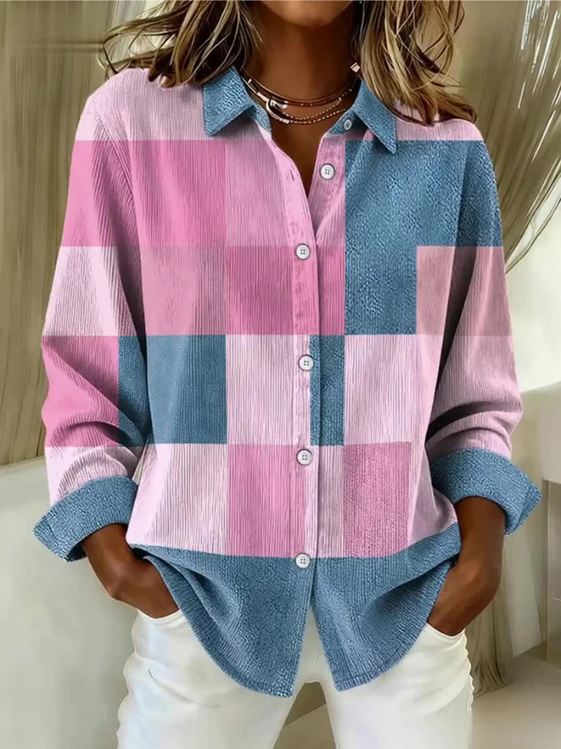 Women's Cardigan UK – Pastel Block Pattern | The Nora | Huna