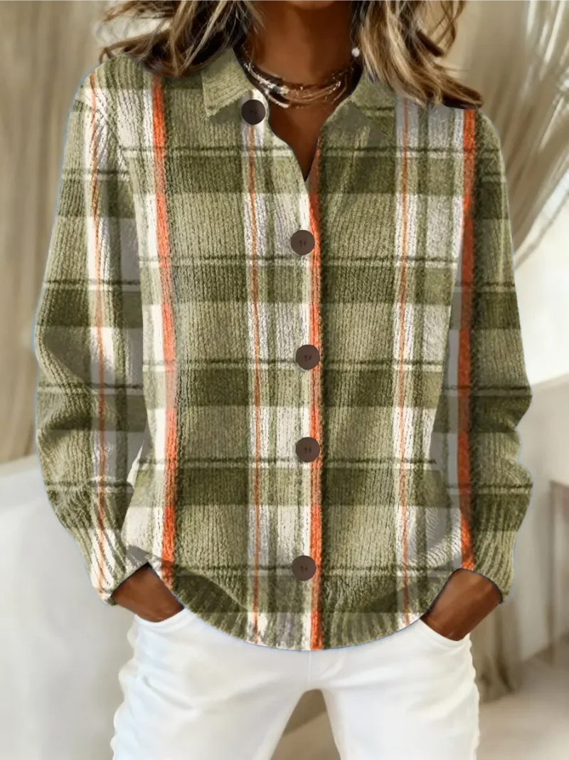 Women's Plaid Button Cardigan UK – Olive Knit | The Fenwick | Huna