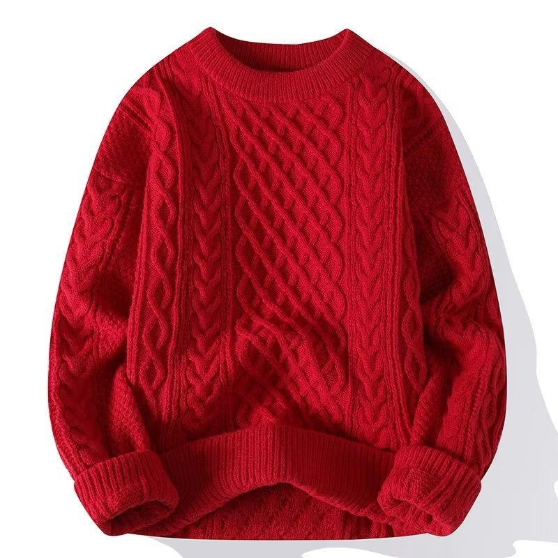 Women's Cable Knit Jumper UK – textured crew neck, view 5