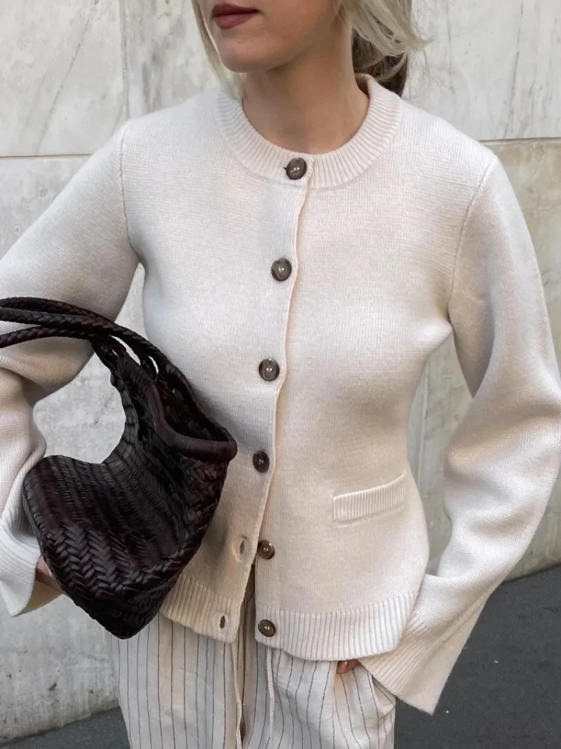 Women's Button Neck Jumper UK – crew neck, view 2