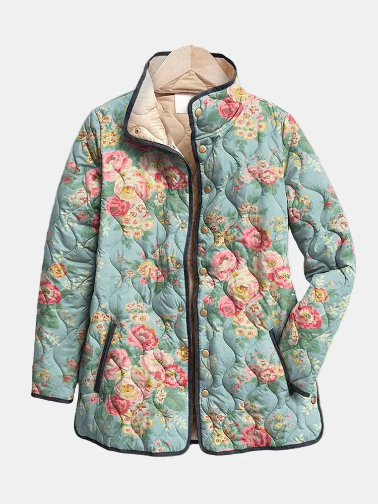 Women's Quilted Floral Jacket UK – Soft Breathable Fabric | The Fioralba | Huna