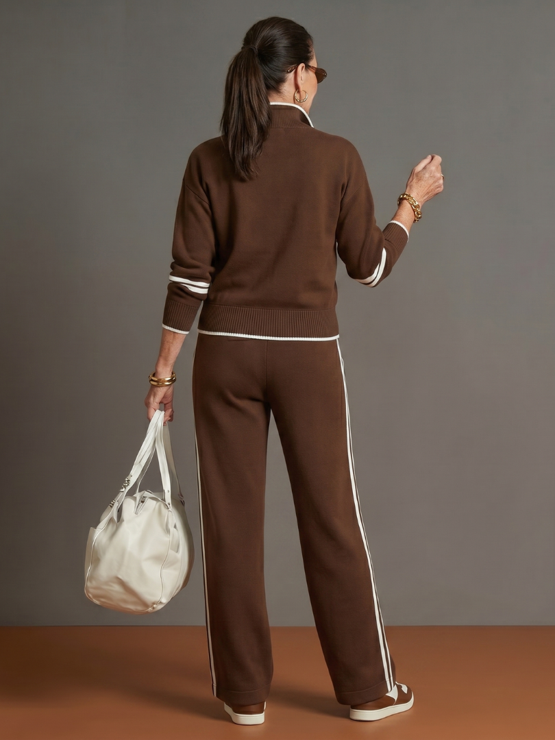 Women's Knit Lounge Set – Zip Neck Co-ord | The Rain | Huna