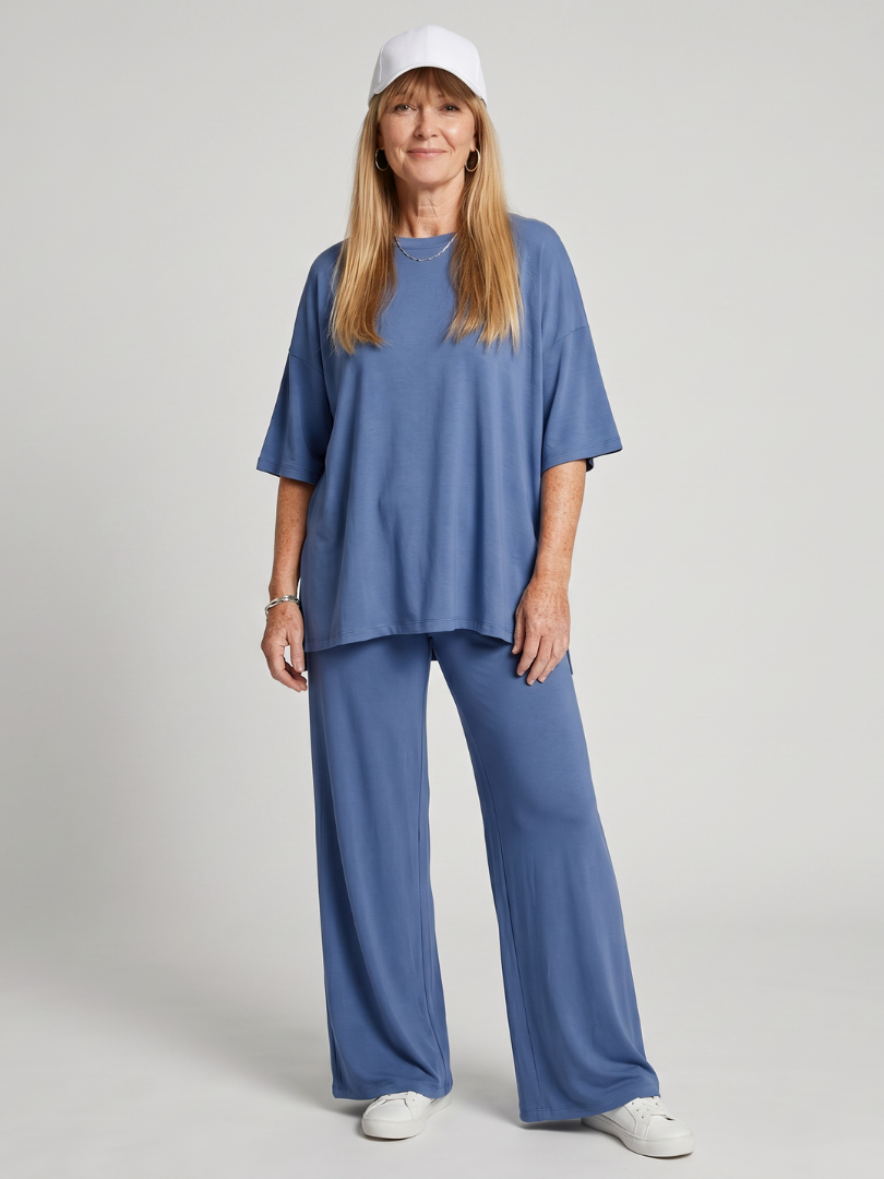 Women's Oversized Top & Wide Leg Pants Set – Co-ord | The Ramse | Huna