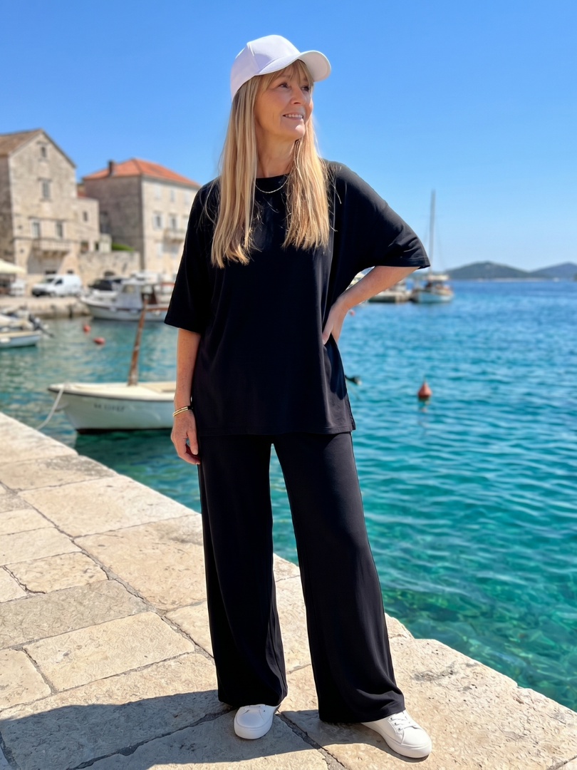 Women's Oversized Top & Wide Leg Pants Set – Co-ord | The Ramse | Huna