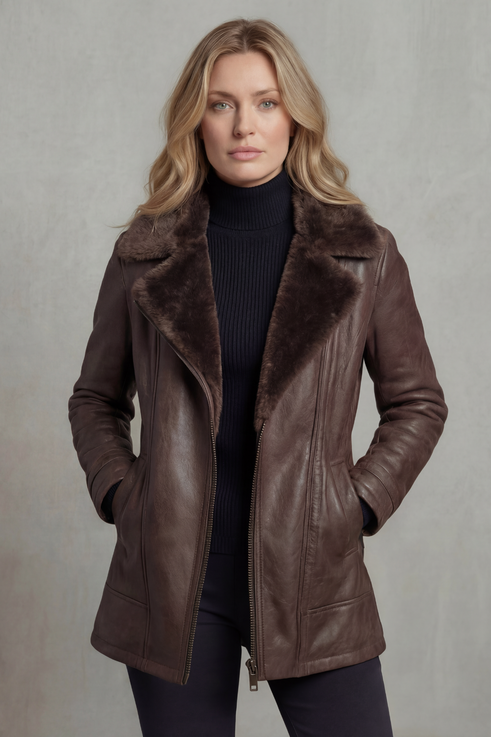 Women's shearling jacket – The Ismeria by Huna – view 2