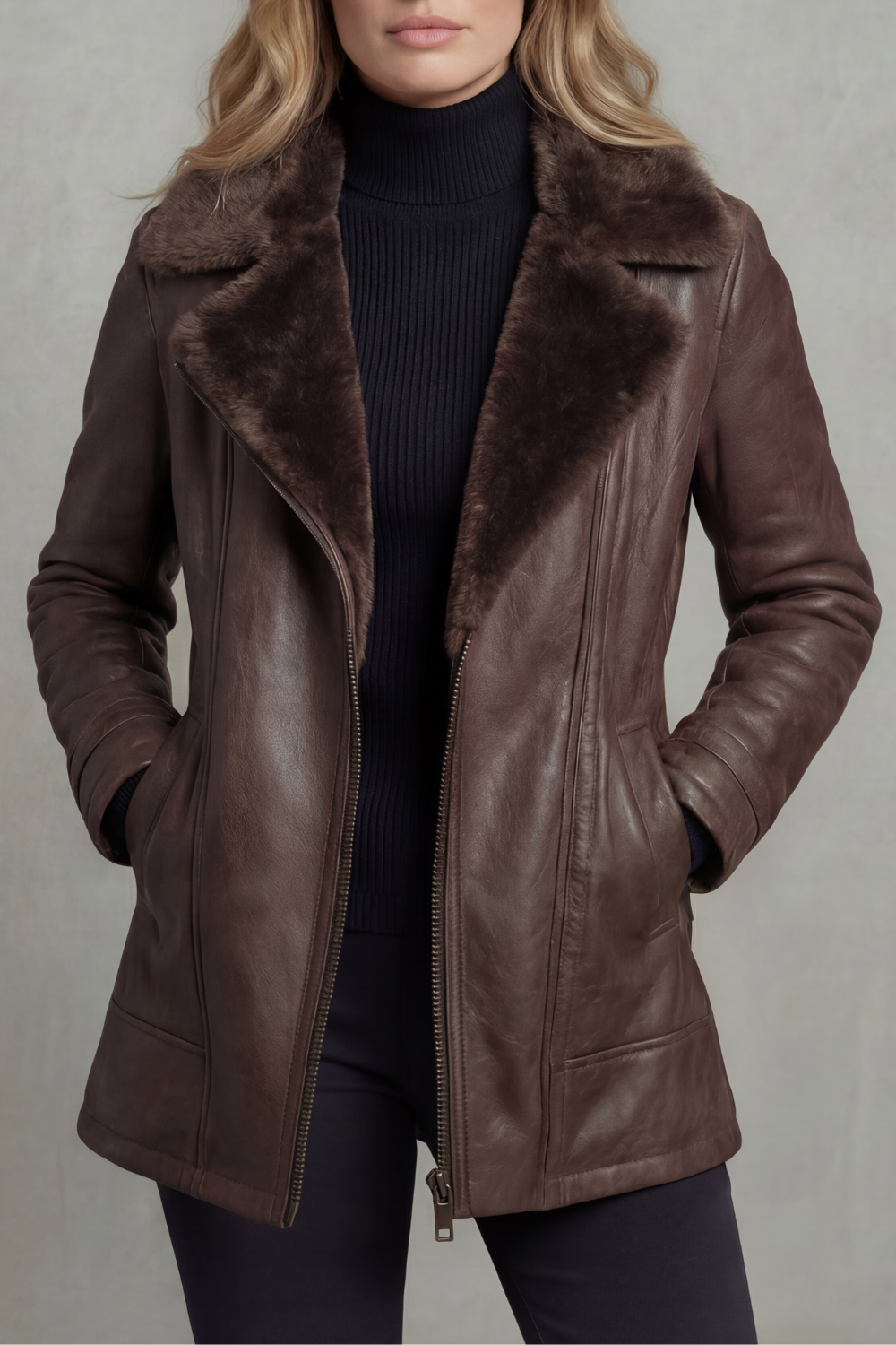 Women's shearling jacket – The Ismeria by Huna – view 1