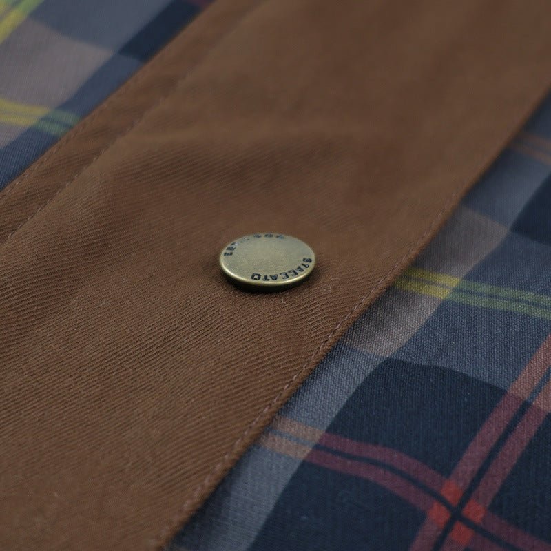 Women's Plaid Jacket UK – Corduroy Collar Snap Buttons | The Gwendolyn | Huna