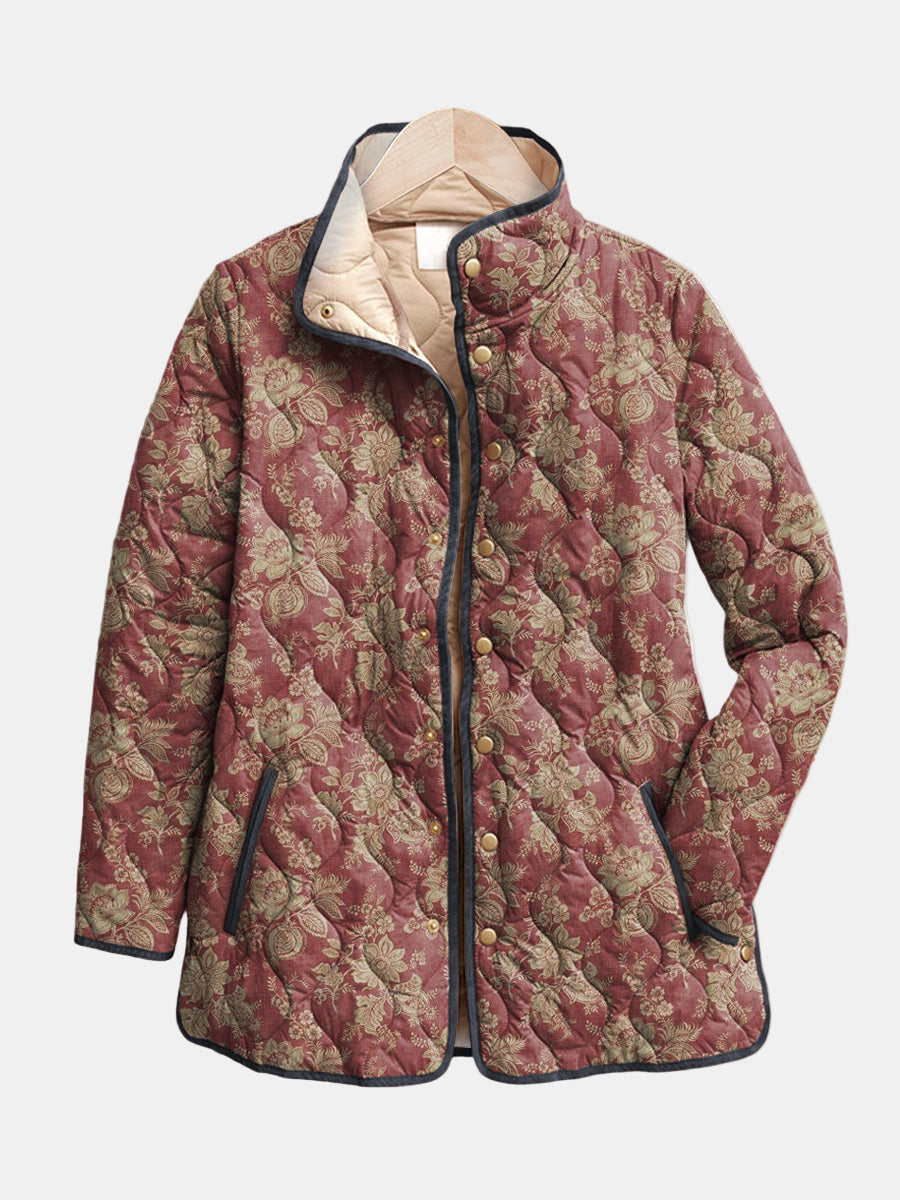 Women's Retro Floral Jacket UK – Lightweight Soft Fabric | The Corinne | Huna