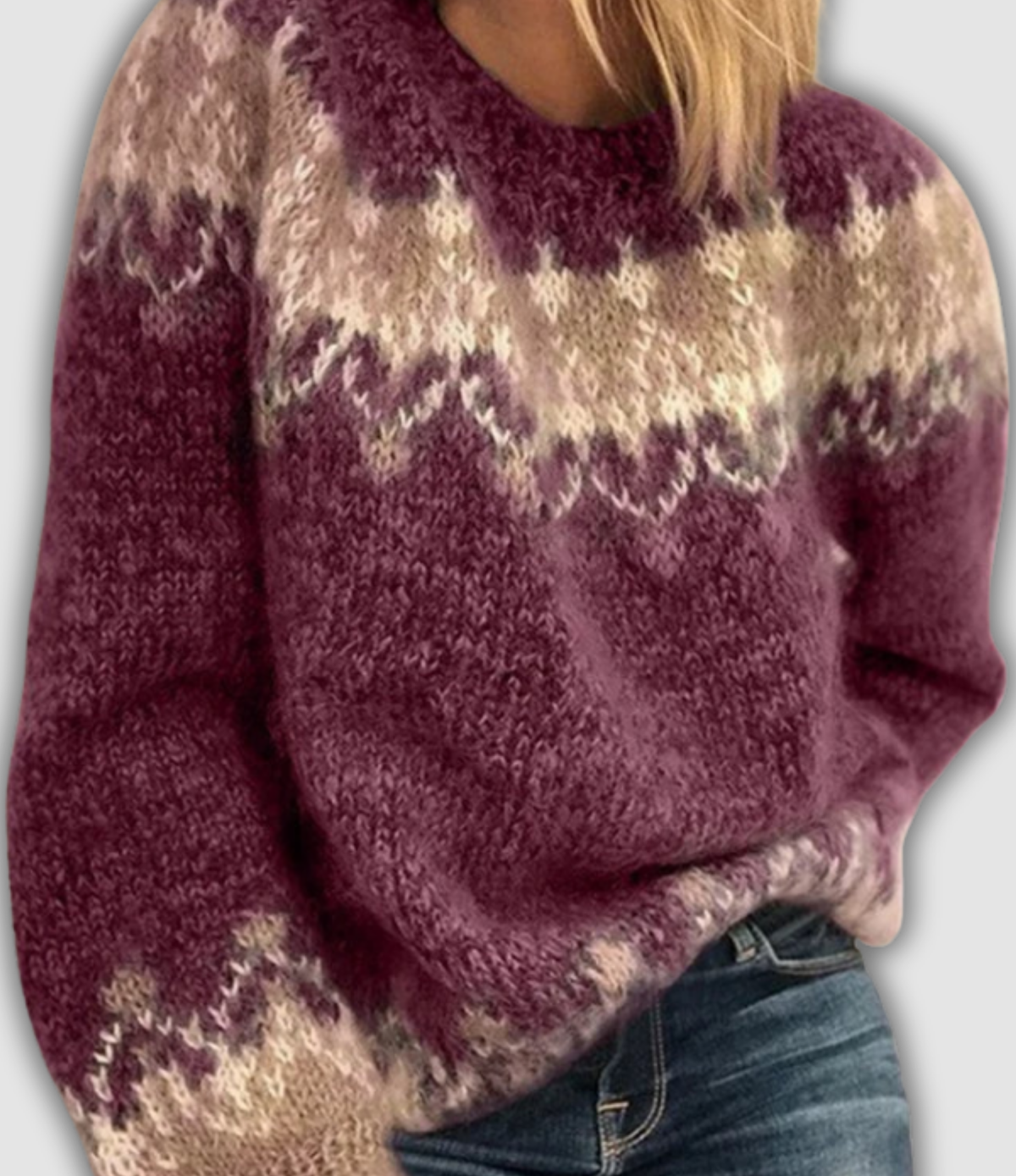 Women's Retro Sweater UK – Soft Cozy Knit | The Eloria | Huna