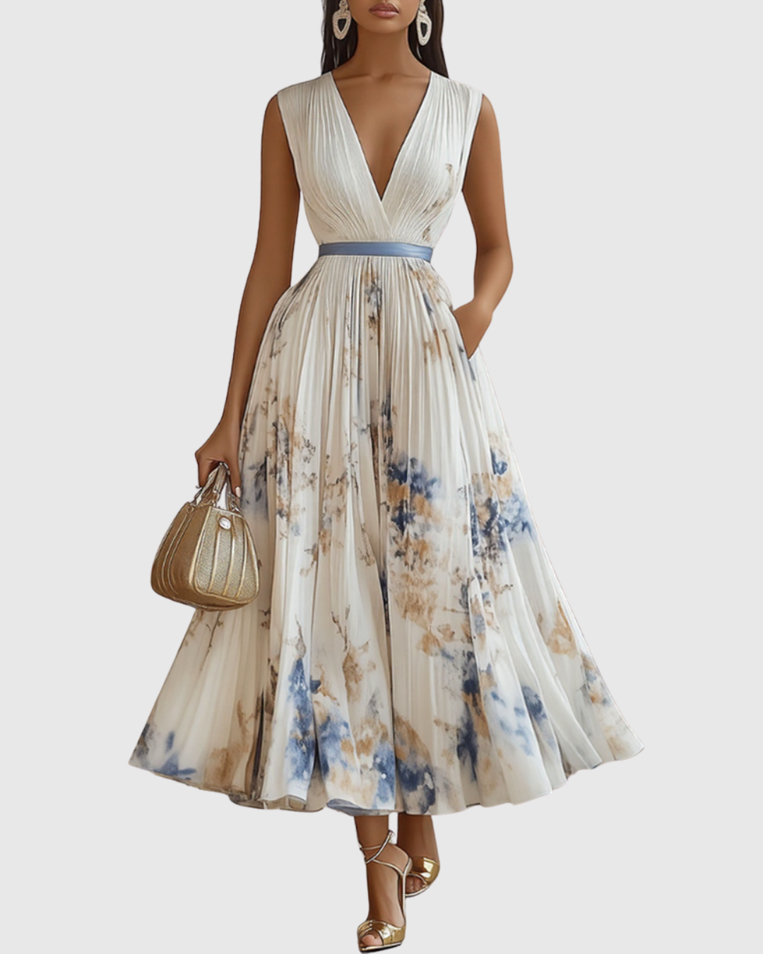 The Rowella – Women's Pleated Maxi Dress | Huna