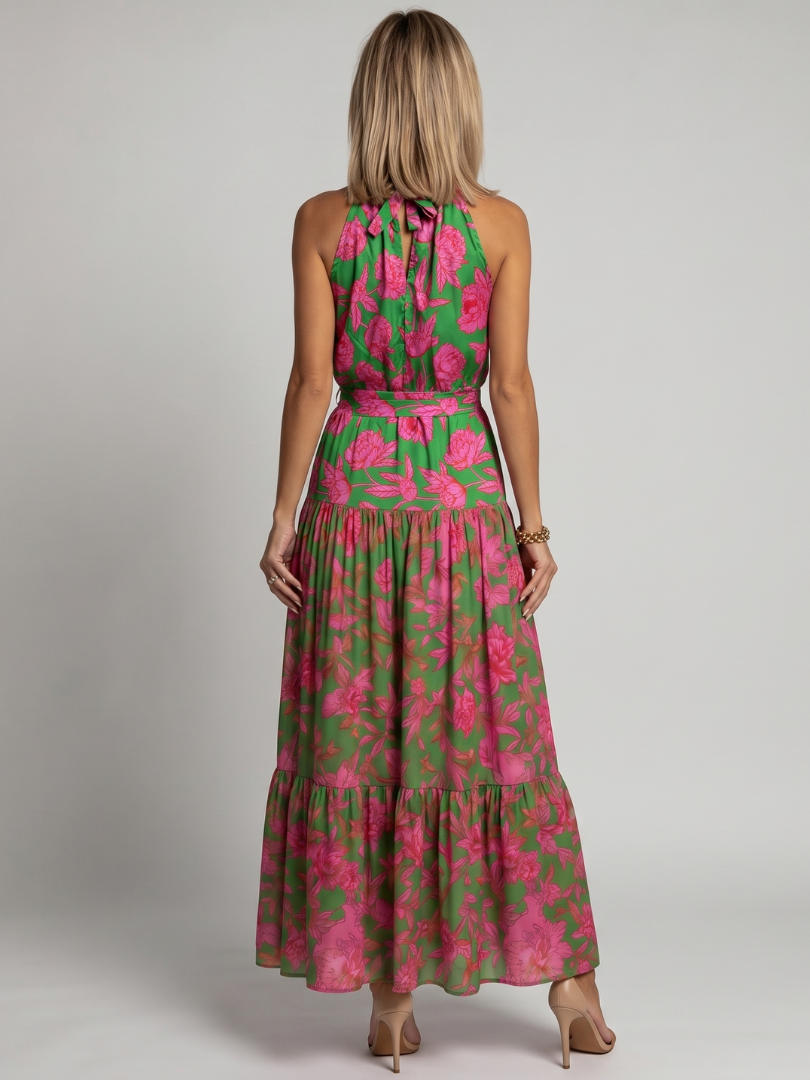 Rowen – Women's Draped Halter Midi Dress | Huna