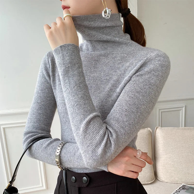 Women's Cashmere Roll Neck Jumper UK – lightweight layer, view 7