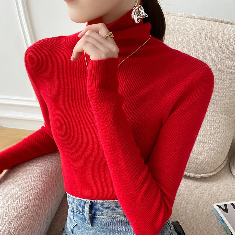 Women's Cashmere Roll Neck Jumper UK – lightweight layer, view 5