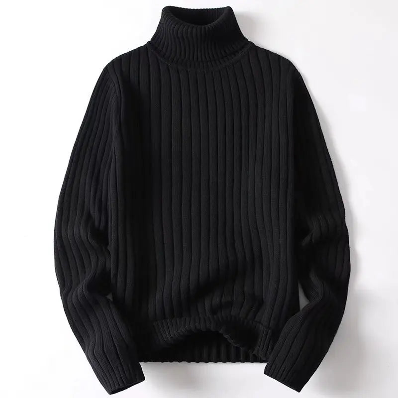 Women's Thick Ribbed Roll Neck Jumper – warm structured knit – product view 6