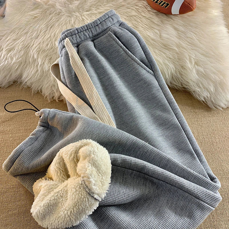 Women's Fleece Lined Lounge Trousers UK – warm straight leg, view 3