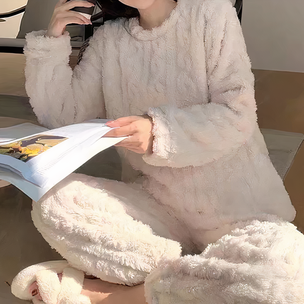 Women's Fleece Pyjama Set UK – warm loungewear, view 5