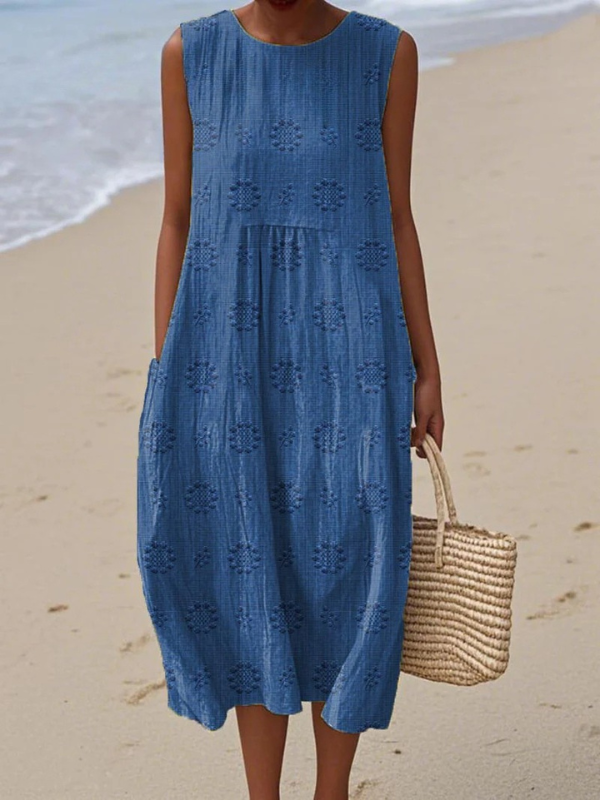 The Sara – Women's Patterned Midi Dress | Huna