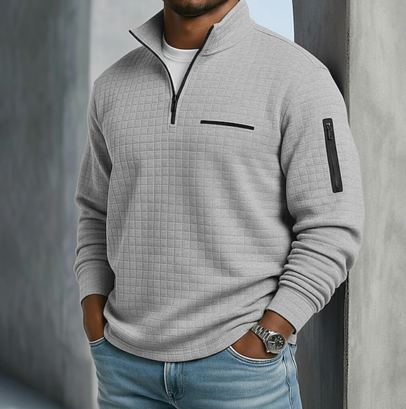 Men's waffle long-sleeve shirt – The Beckham by Huna – view 6