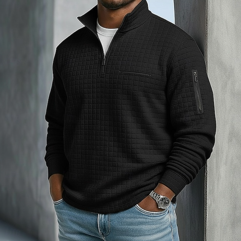 Men's waffle long-sleeve shirt – The Beckham by Huna – view 9