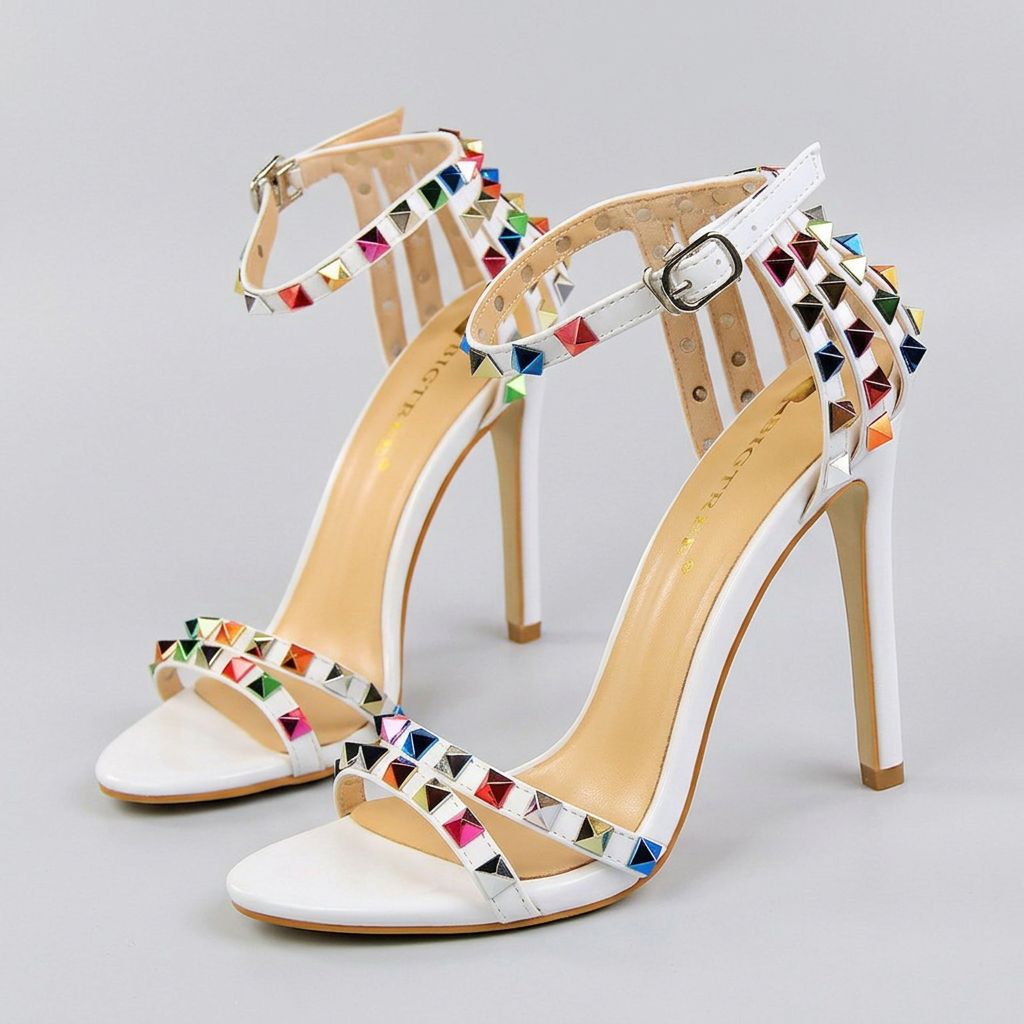 Women's Studded Heels – Patent Rock Glam | The Vera | Huna