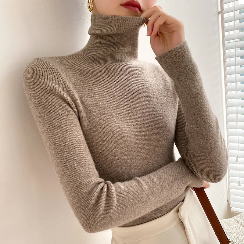 Women's Cashmere Roll Neck Jumper UK – lightweight layer, view 6