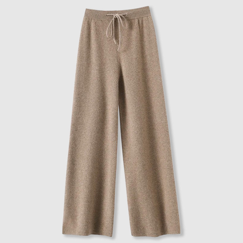 Women's Cashmere Wide Leg Trousers UK – relaxed knit fit, view 1