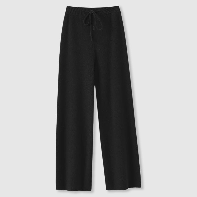 Women's Cashmere Wide Leg Trousers UK – relaxed knit fit, view 3