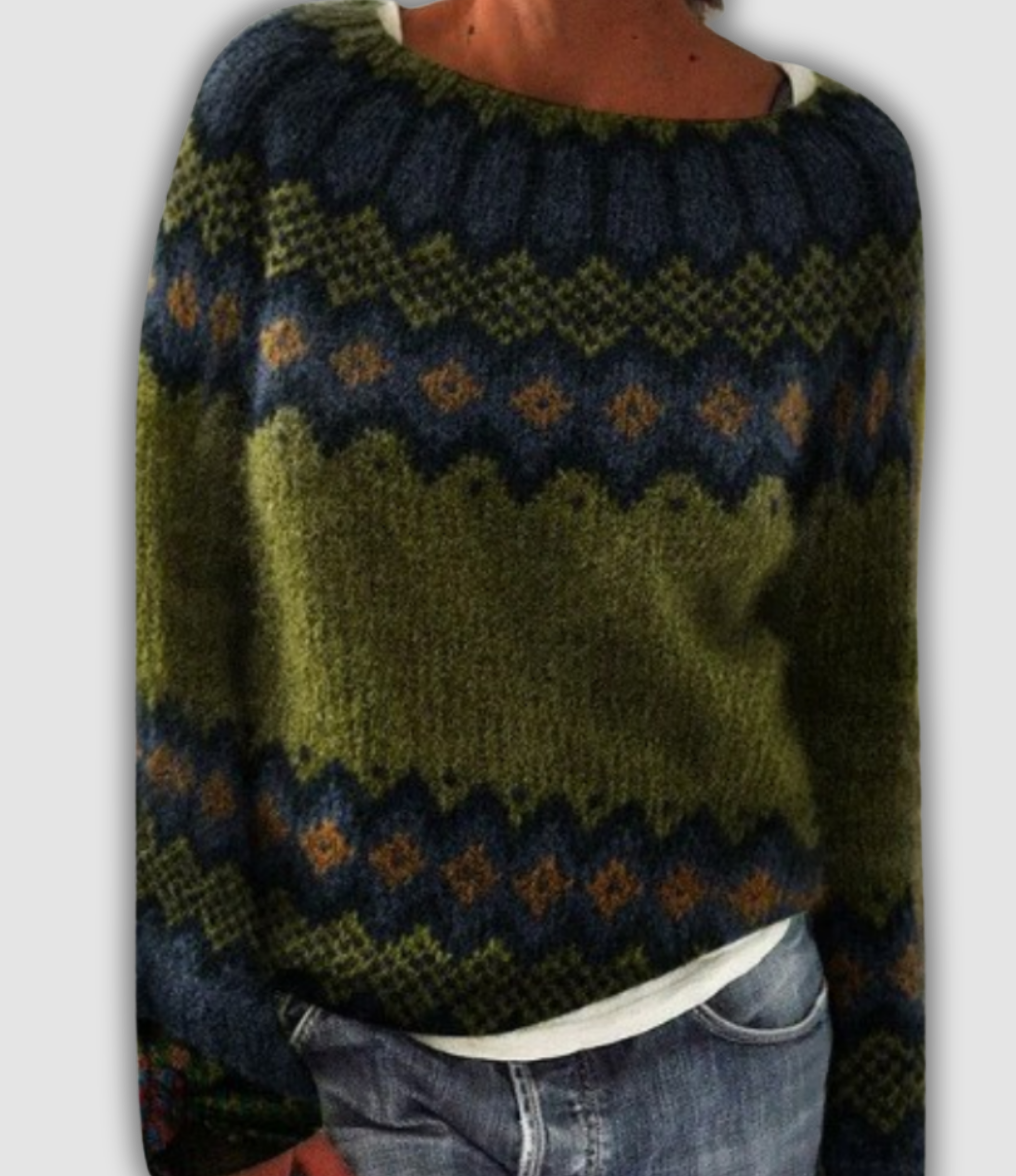 Women's Patterned Knit Sweater UK – Relaxed Fit Warm | The Meliora | Huna
