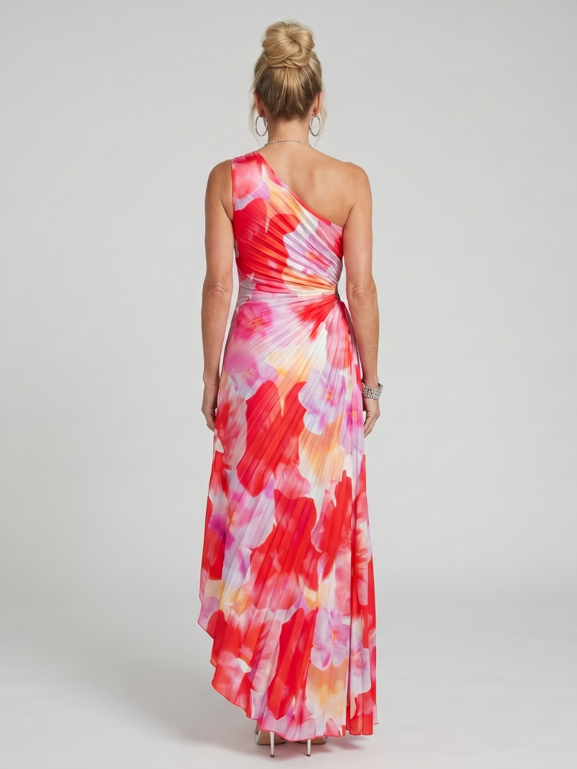Taya – Women's One Shoulder Midi Dress | Huna