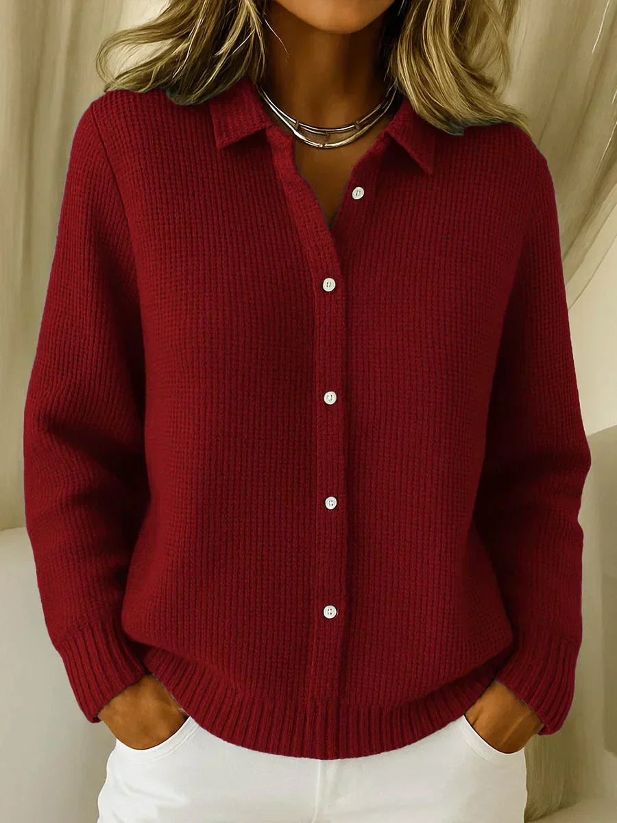 Women's Textured Knit Button Cardigan UK – The Katrina | Huna