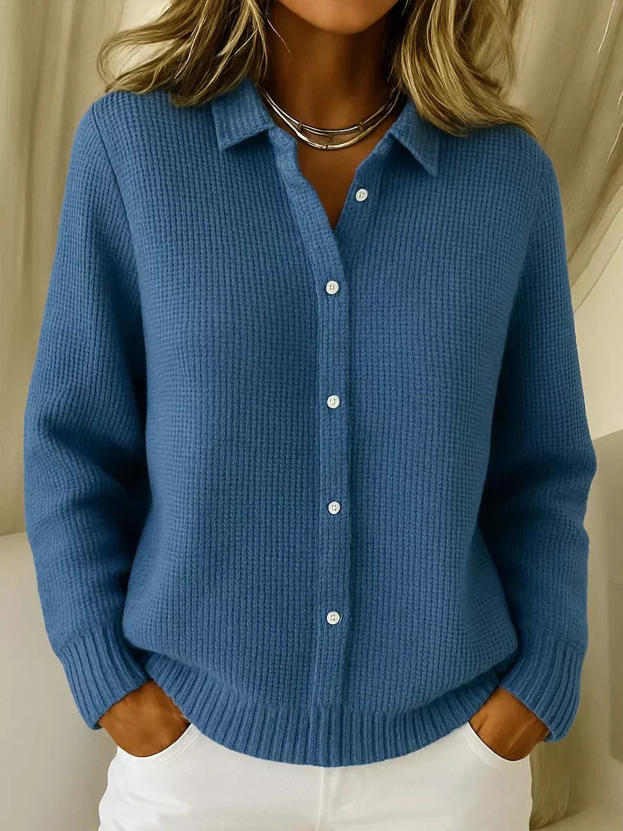Women's Textured Knit Button Cardigan UK – The Katrina | Huna