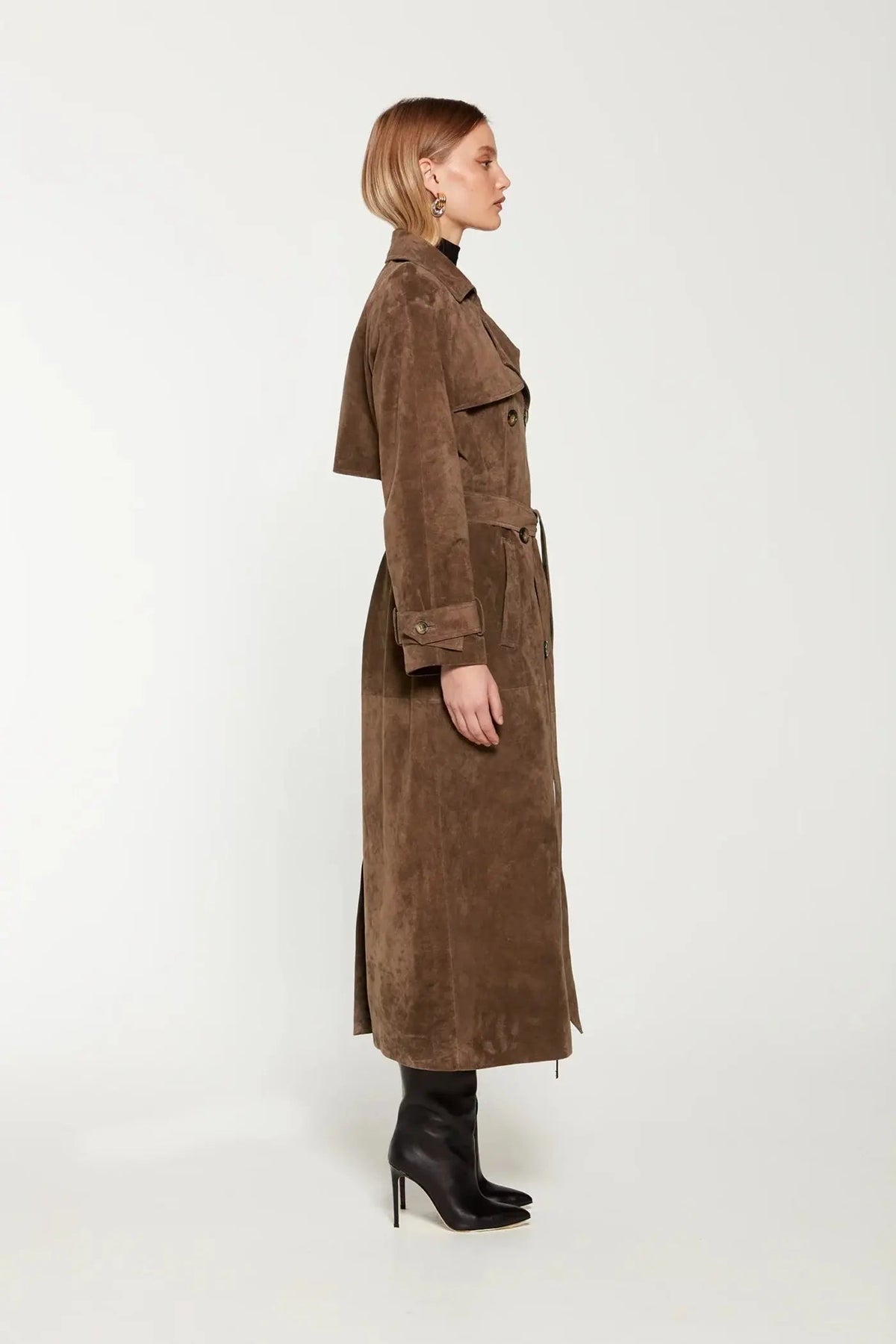 Women's Belted Trench Coat UK – waist-defining classic, view 9