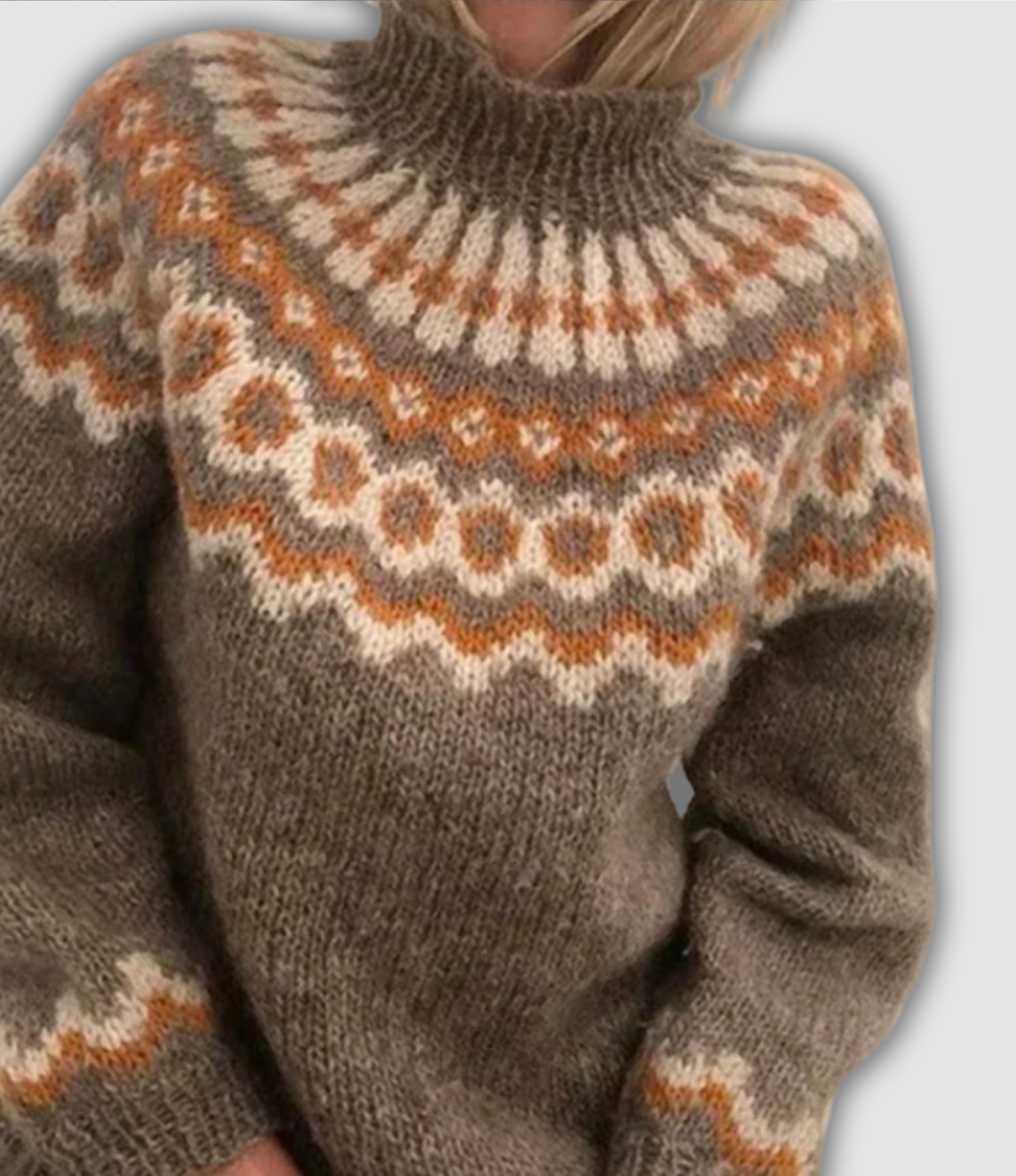 Women's Turtleneck Sweater UK – Retro Cotton Wool Blend | The Margella | Huna