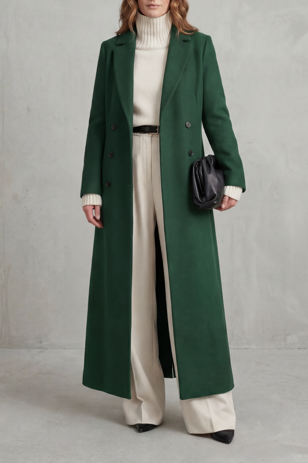 Women's long wool coat – The Kalistae by Huna – view 11