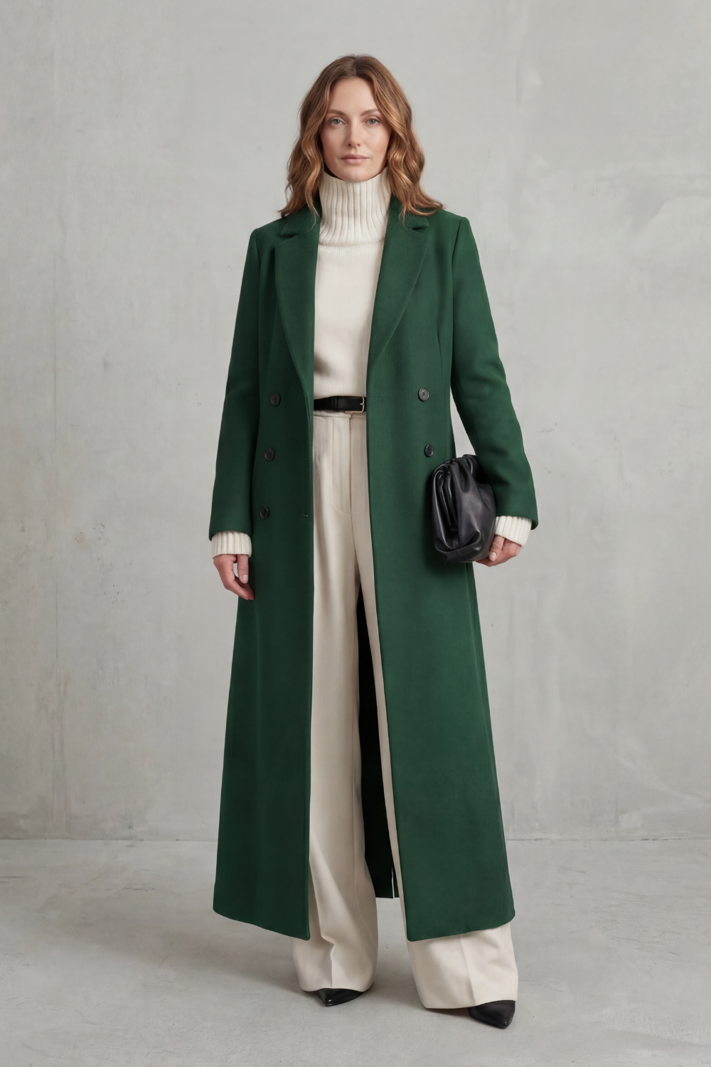 Women's long wool coat – The Kalistae by Huna – view 12