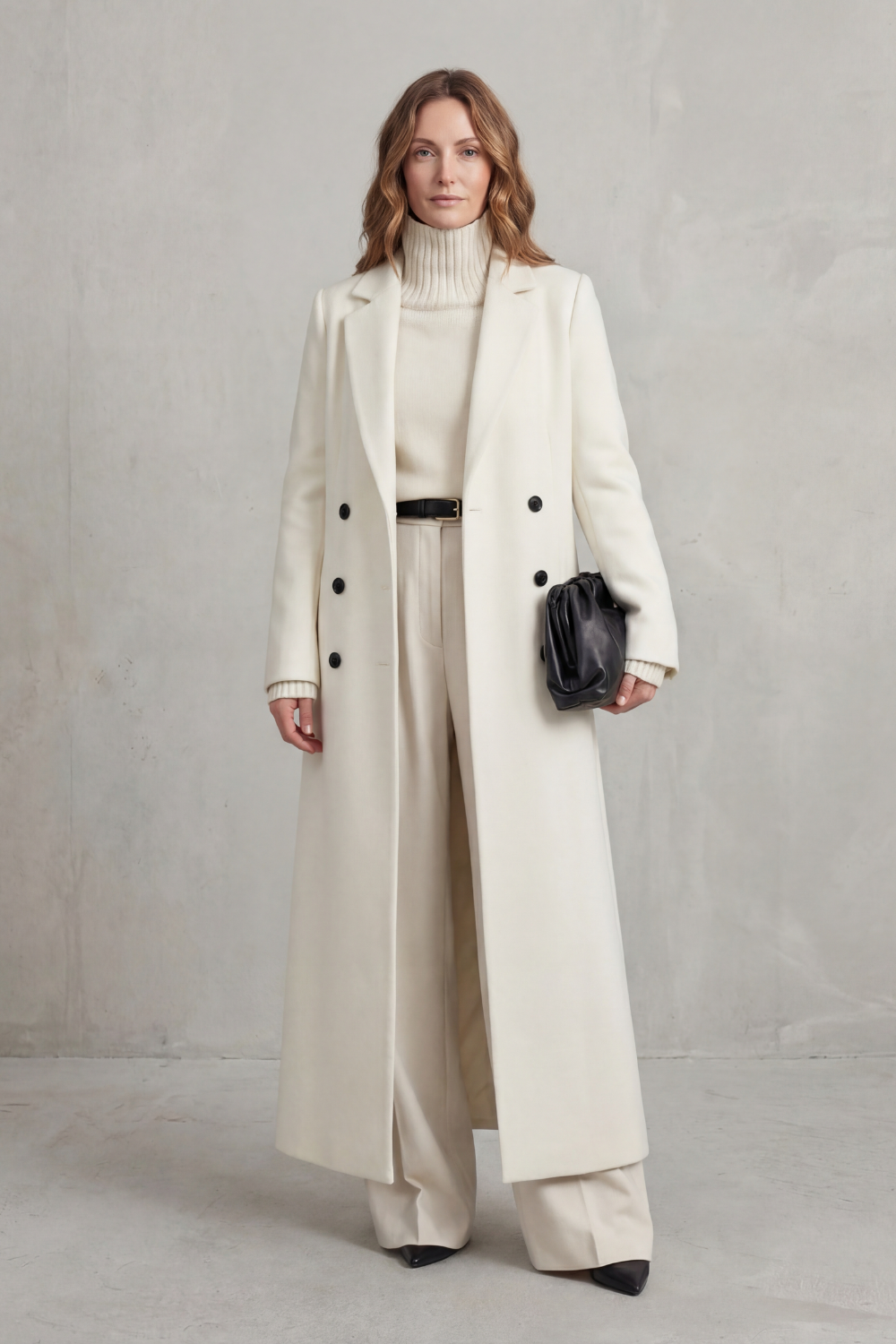 Women's long wool coat – The Kalistae by Huna – view 14