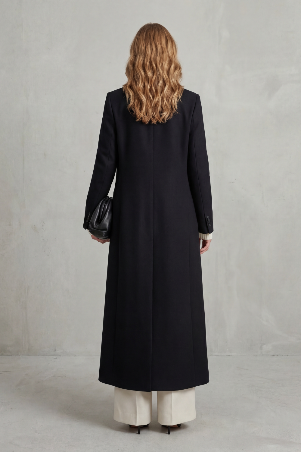 Women's long wool coat – The Kalistae by Huna – view 4