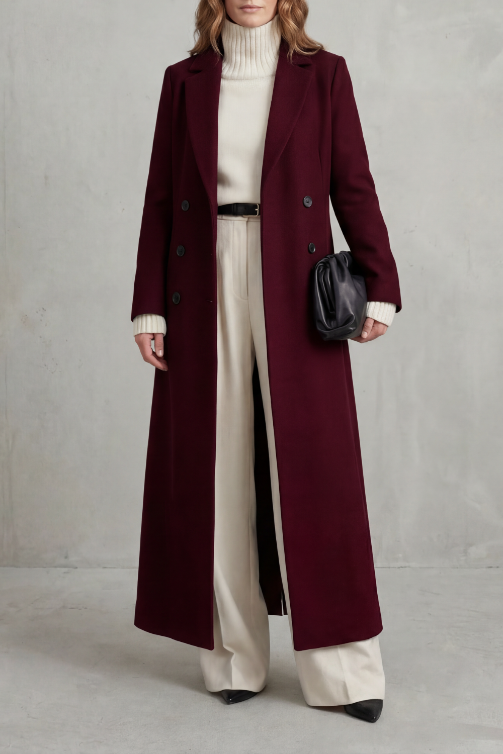 Women's long wool coat – The Kalistae by Huna – view 7