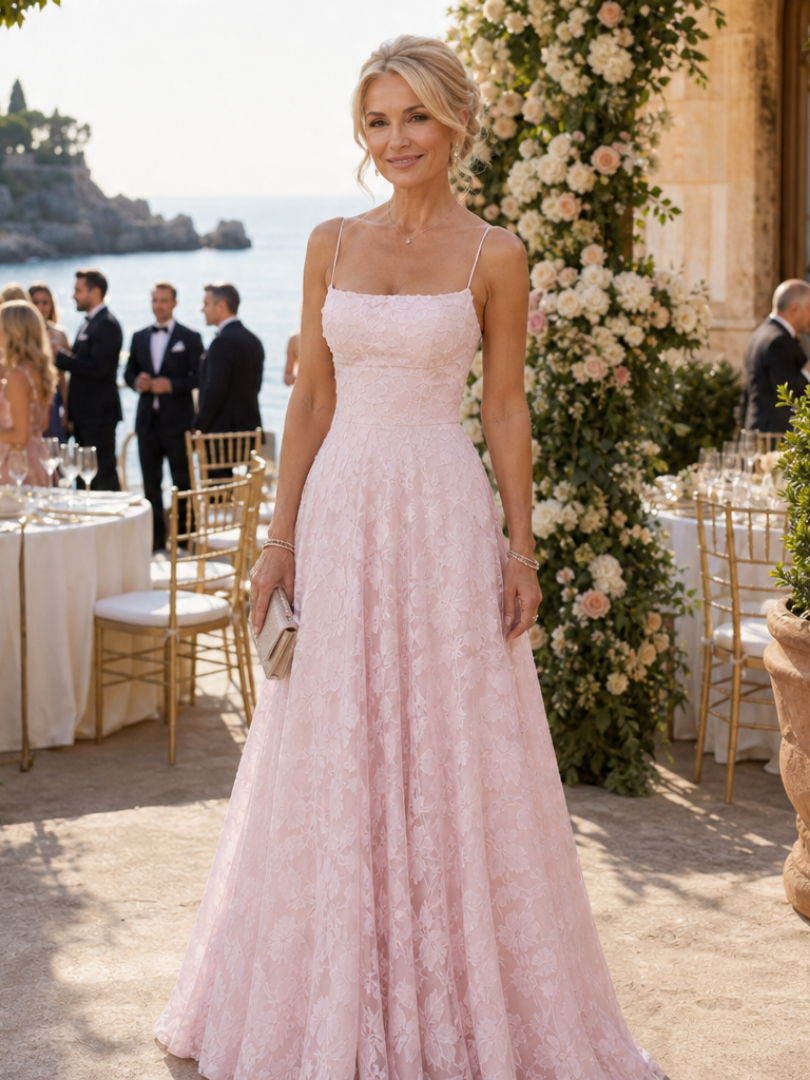 The Valenne – Women's Lace Wedding Guest Maxi Dress | Huna