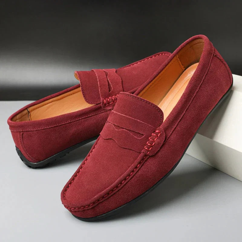 Women's Suede Loafers – cushioned slip-on, view 2 | The Galatea | Huna