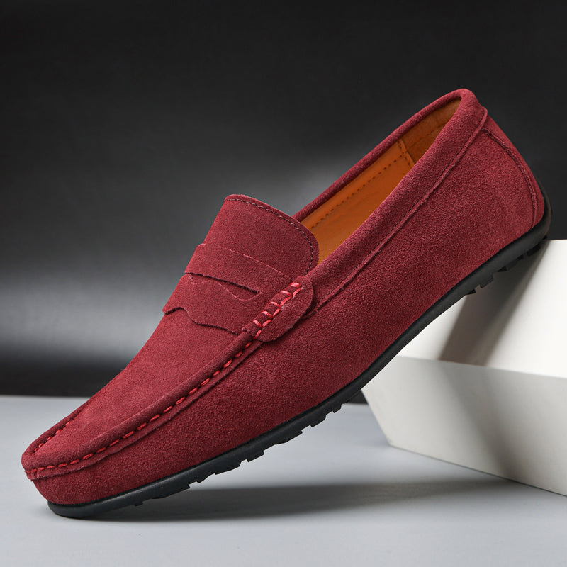 Women's Suede Loafers – cushioned slip-on, view 3 | The Galatea | Huna