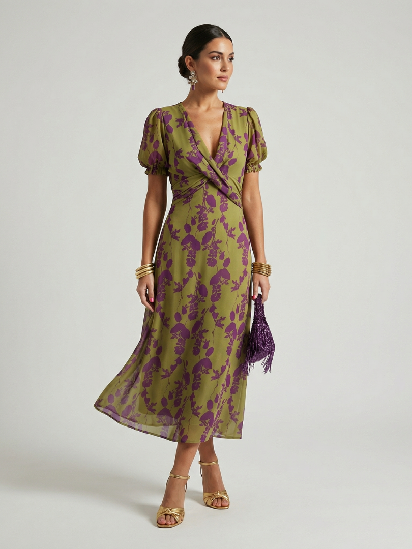 Virel – Women's Relaxed Floral Midi Dress | Huna