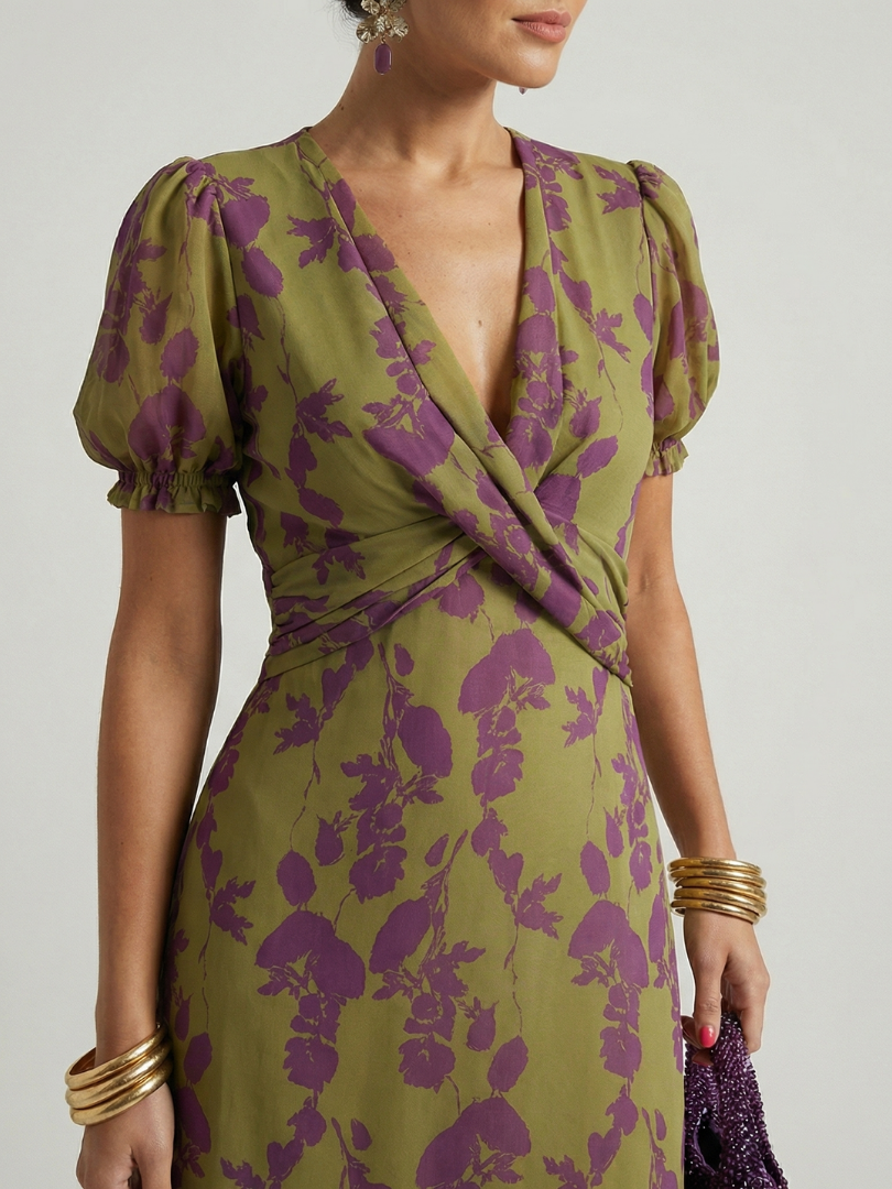Virel – Women's Relaxed Floral Midi Dress | Huna