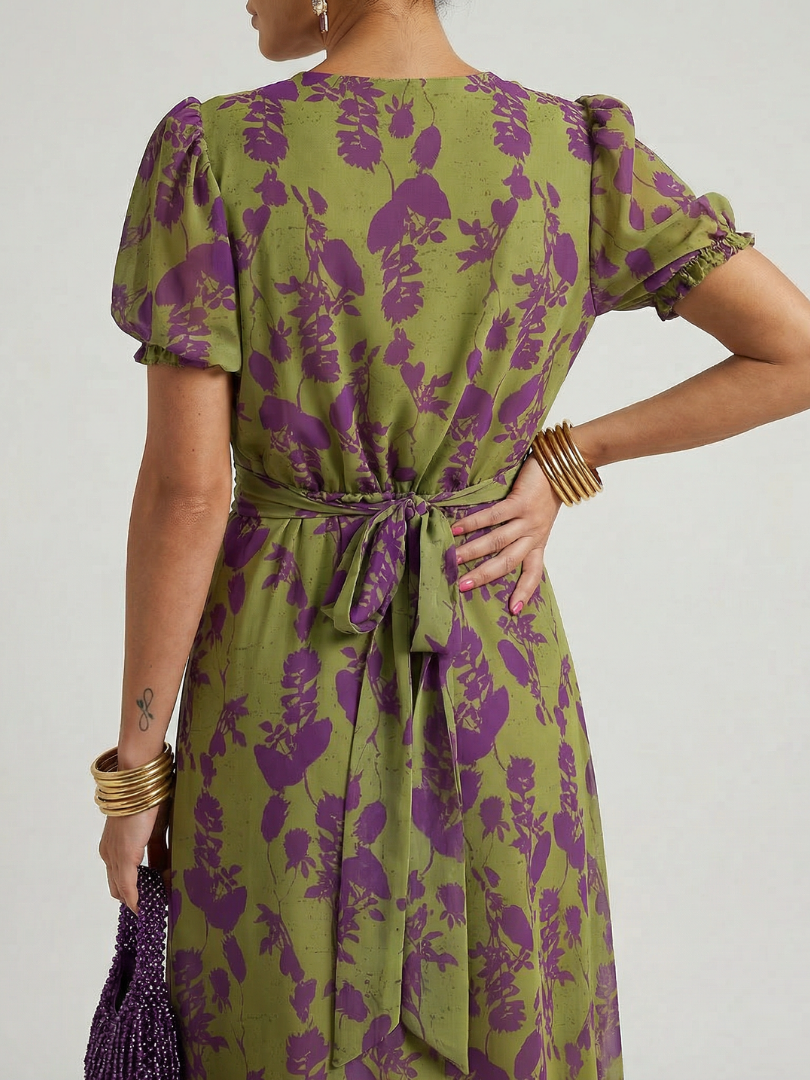 Virel – Women's Relaxed Floral Midi Dress | Huna
