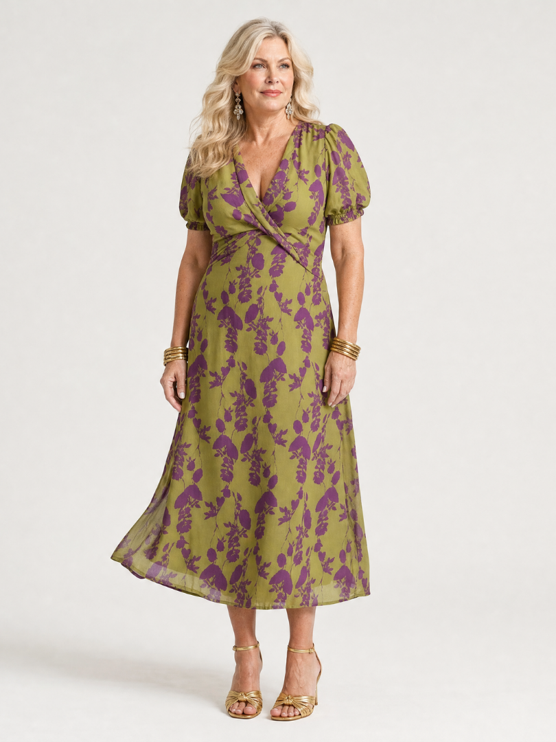 Virel – Women's Relaxed Floral Midi Dress | Huna