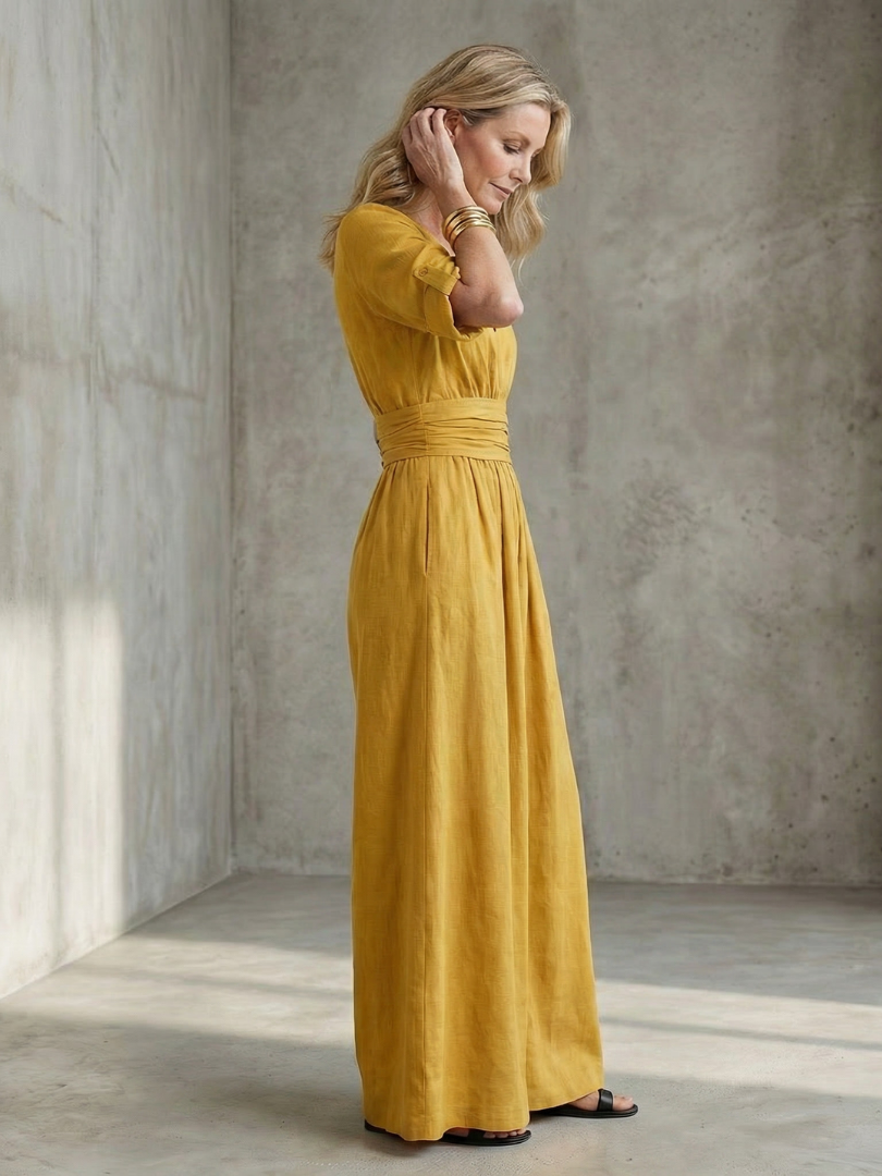 Women's Wide Leg Jumpsuit – Cross Front | The Wanda | Huna
